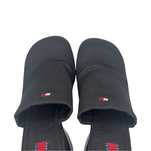 Tommy Hilfiger Women's Black Slip-On‎ Mules Size 9 US Y2K Vintage Chunky Wedges - Picture 8 of 13